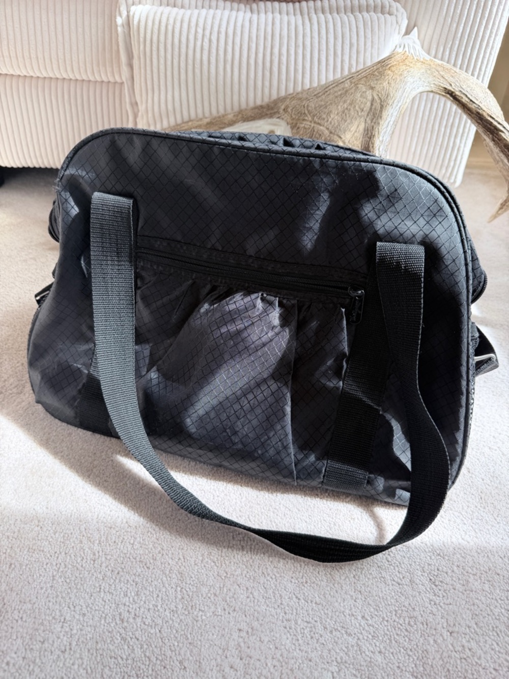 thirty-one Black Quilted Duffel Shoulder Day Bag Gym Bag Men’s Tote 👜